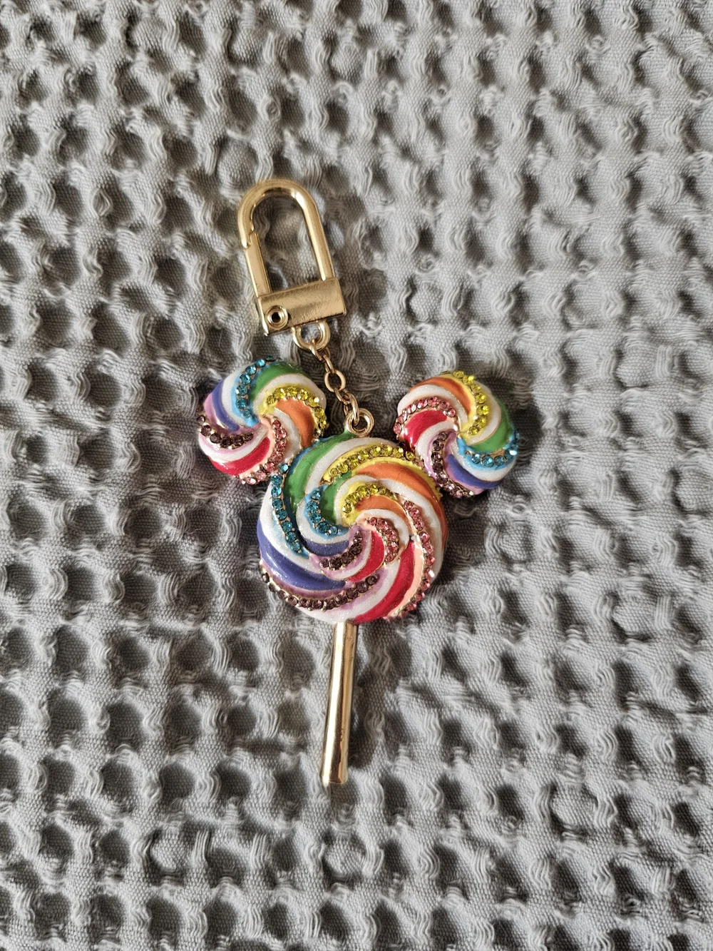 Rainbow Lollipop Keychain Charm - Colorful Women’s Accessory